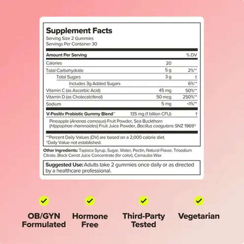 URO - Probiotic Gummy - Prebiotic and Probiotic Gummies for Healthy Ph Balance and Odor
