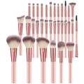 20/25/30-Piece Makeup Brush Set Rose Gold Synthetic Soft Bristles Foundation Powder Concealer Eyeshadow Blush Contour Eyebrow Spoolie Complete Makeup Tools Kit for Beginners Makeup Artists Daily Makeup Application