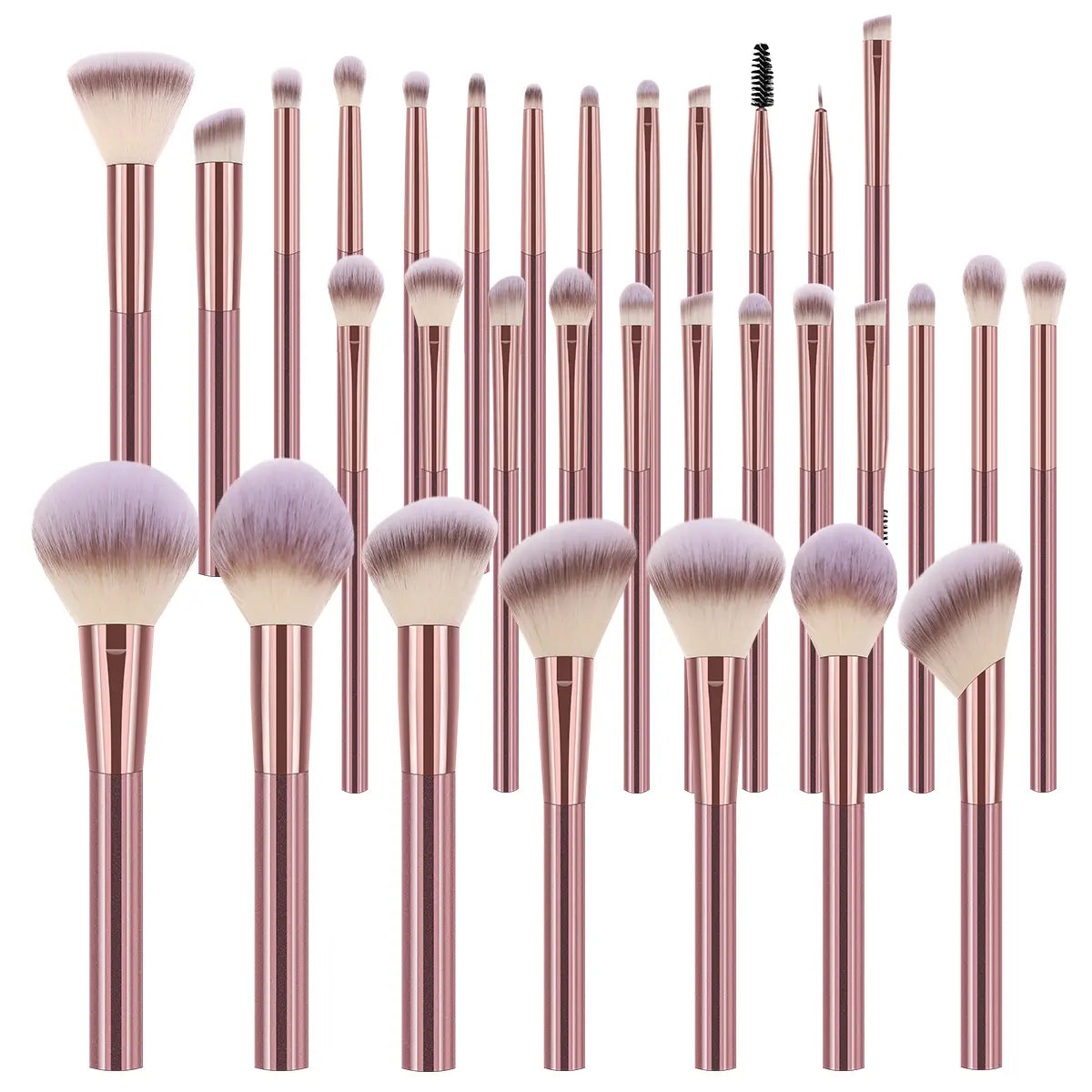 20/25/30-Piece Makeup Brush Set Rose Gold Synthetic Soft Bristles Foundation Powder Concealer Eyeshadow Blush Contour Eyebrow Spoolie Complete Makeup Tools Kit for Beginners Makeup Artists Daily Makeup Application