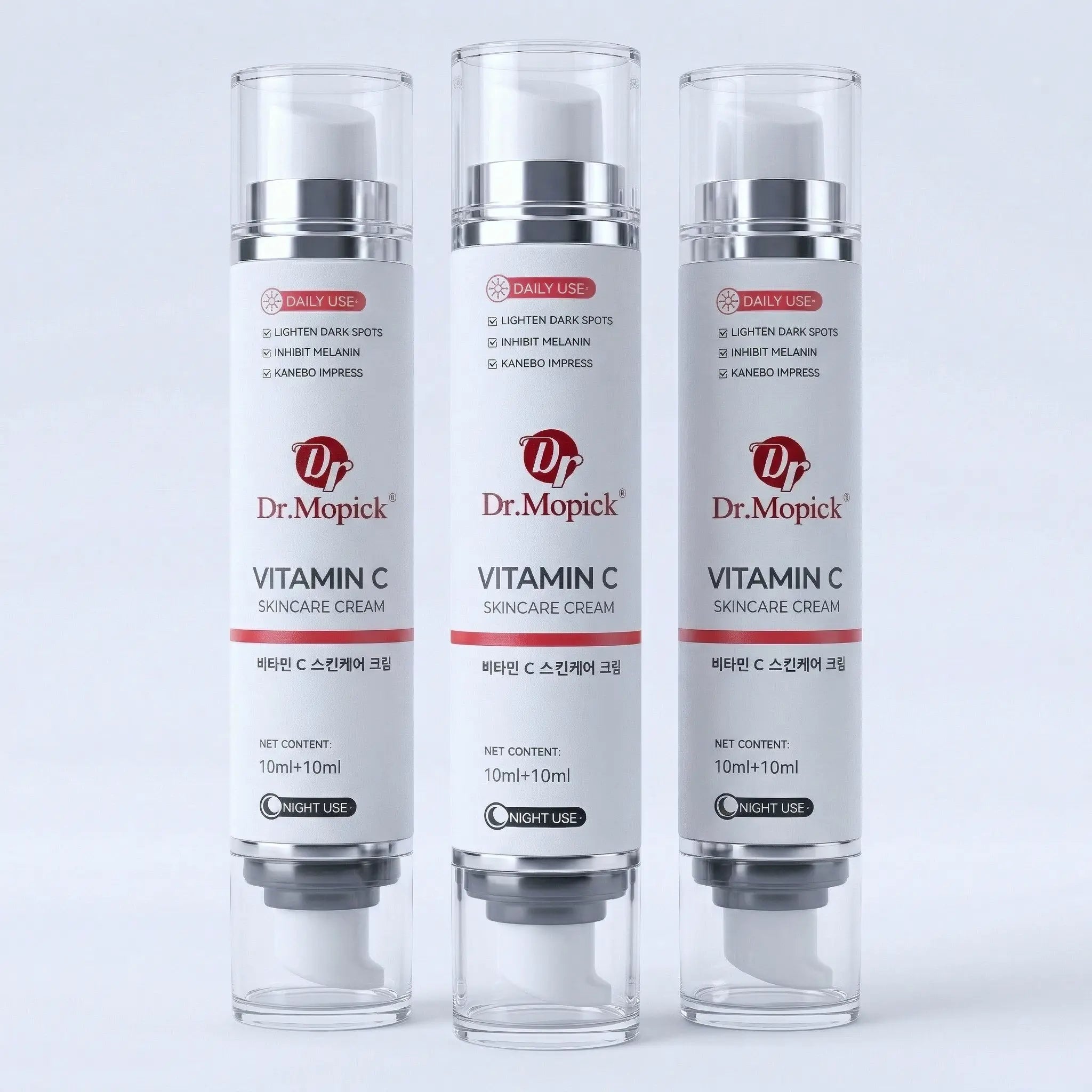 Dr.Mopick Advanced Vitamin C Brightening Complex Dual Chamber Niacinamide Serum Day Night Hydrating Face Care Moisturizer Skin Repair