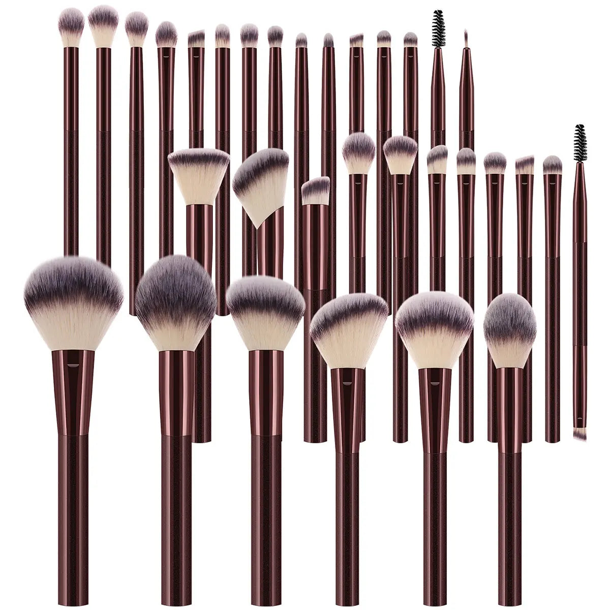 20/25/30-Piece Makeup Brush Set Rose Gold Synthetic Soft Bristles Foundation Powder Concealer Eyeshadow Blush Contour Eyebrow Spoolie Complete Makeup Tools Kit for Beginners Makeup Artists Daily Makeup Application