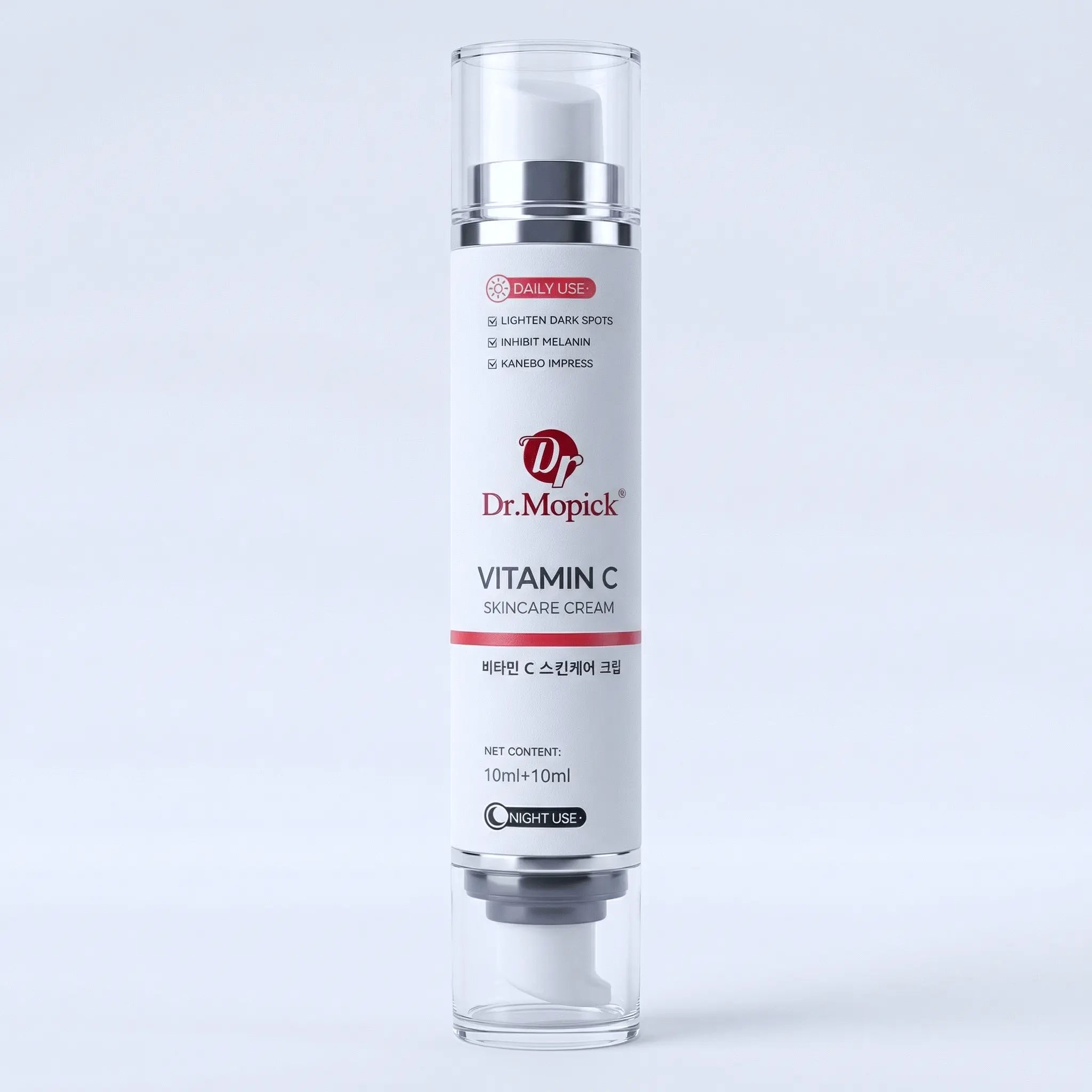 Dr.Mopick Advanced Vitamin C Brightening Complex Dual Chamber Niacinamide Serum Day Night Hydrating Face Care Moisturizer Skin Repair