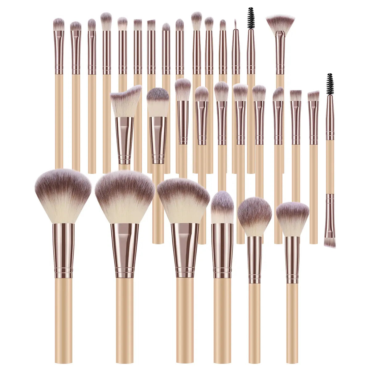 20/25/30-Piece Makeup Brush Set Rose Gold Synthetic Soft Bristles Foundation Powder Concealer Eyeshadow Blush Contour Eyebrow Spoolie Complete Makeup Tools Kit for Beginners Makeup Artists Daily Makeup Application